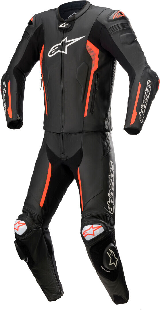 Alpinestars Missile V2 Tuta in pelle della moto a due pezzi Nero Rosso 52