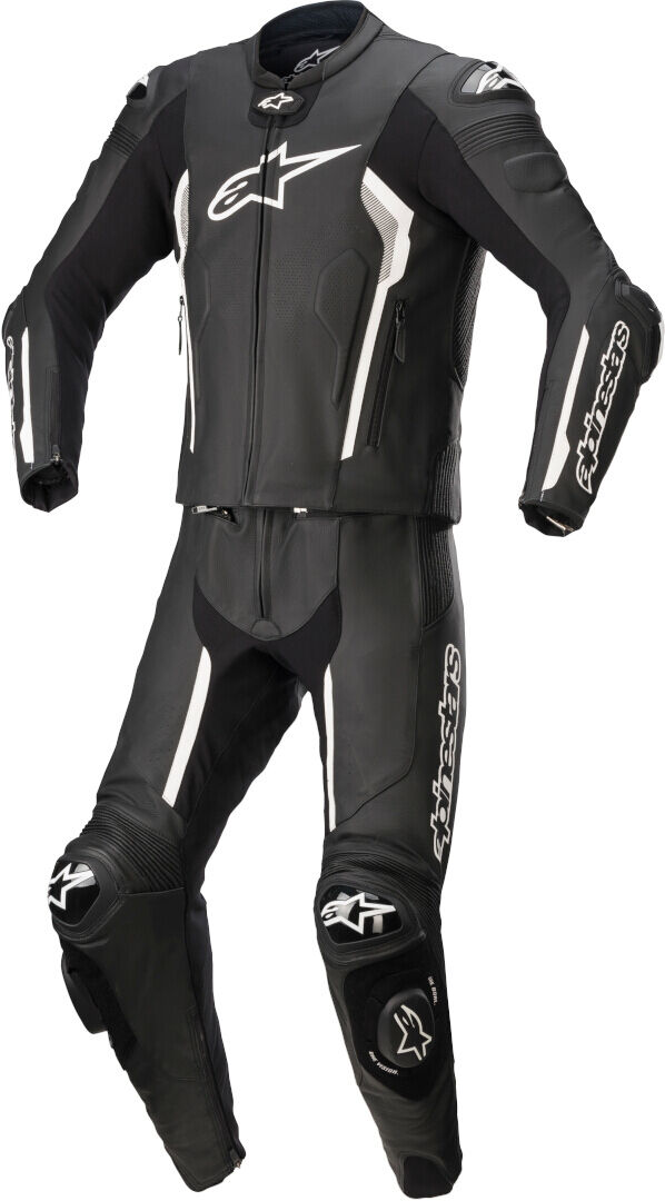 Alpinestars Missile V2 Tuta in pelle della moto a due pezzi Nero Bianco 54