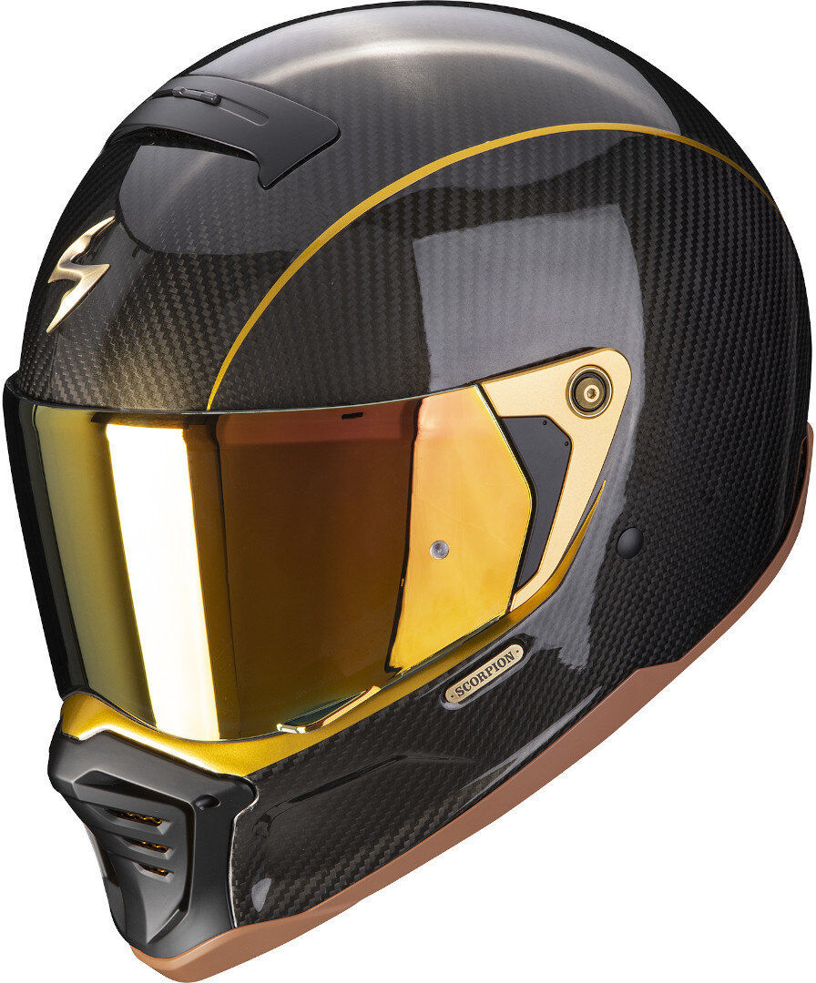 Scorpion EXO-HX1 Carbon SE Solid Gold Casco Nero Oro M