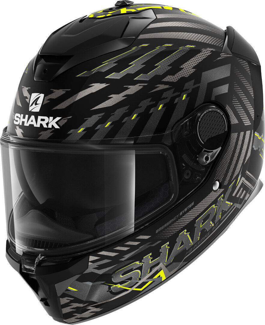 Shark Spartan GT E-Brake Casco Nero Giallo 2XL