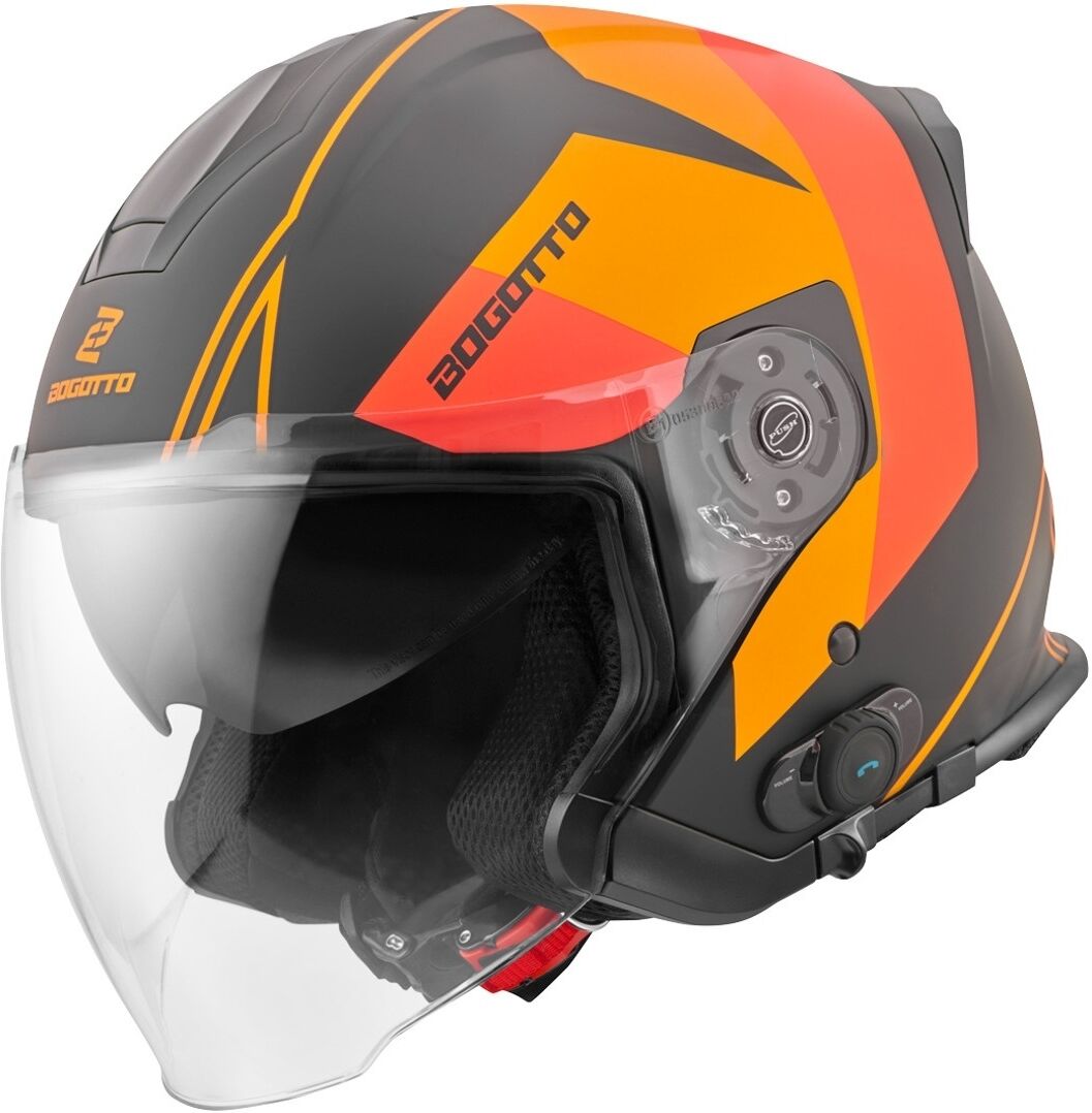 Bogotto V586 Detri BT Casco Bluetooth Jet Nero Arancione M