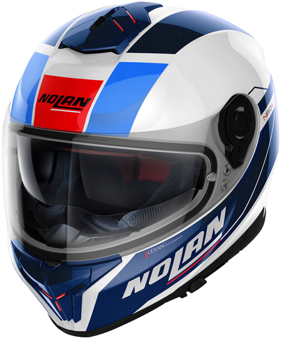 Nolan N80-8 Mandrake N-Com Casco Bianco Rosso Blu S