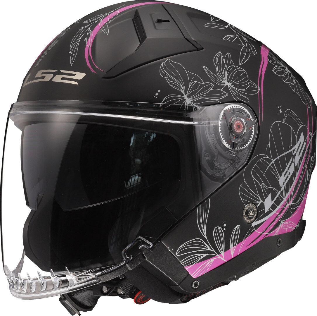 LS2 OF603 Infinity II Lotus Casco Jet Nero Rosa 2XL