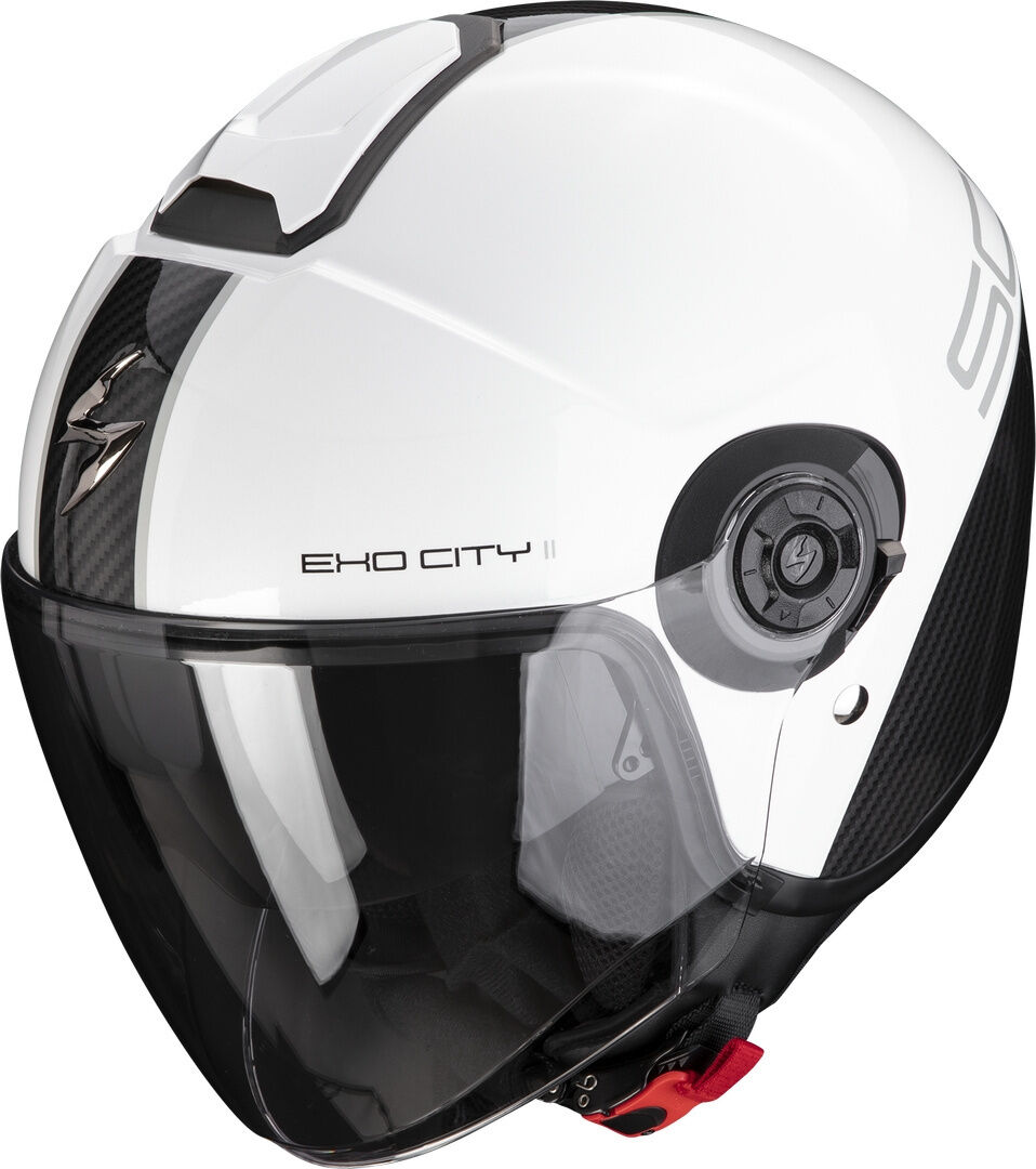 Scorpion Exo-City II Carbo Casco Jet Nero Bianco S