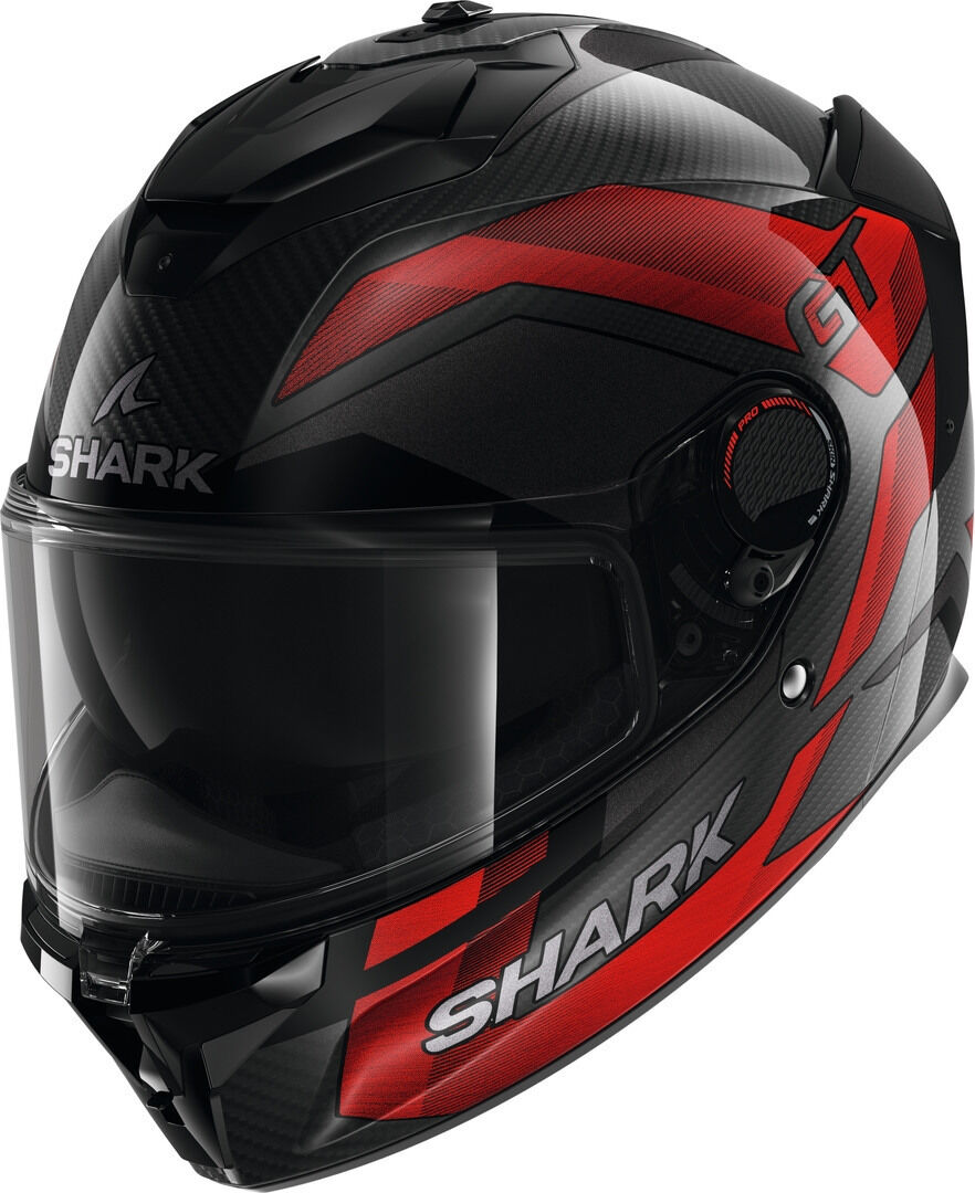Shark Spartan GT Pro Ritmo Carbon Casco Nero Grigio Rosso XS