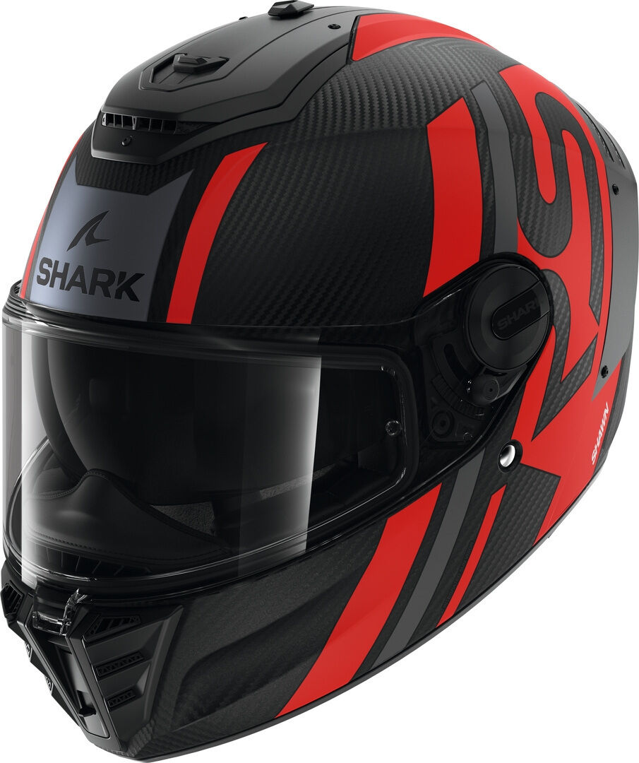 Shark Spartan RS Shawn Carbon Casco Nero Rosso XL