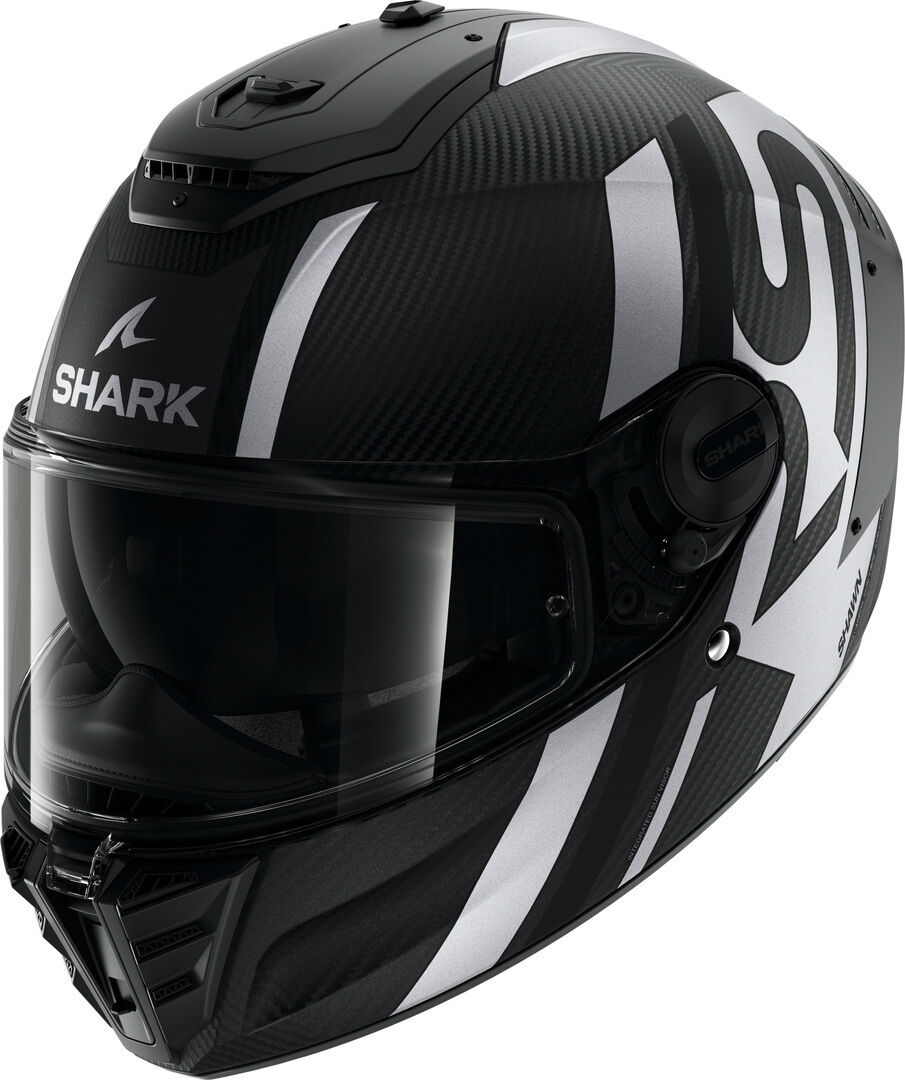 Shark Spartan RS Shawn Carbon Casco Nero Argento XL