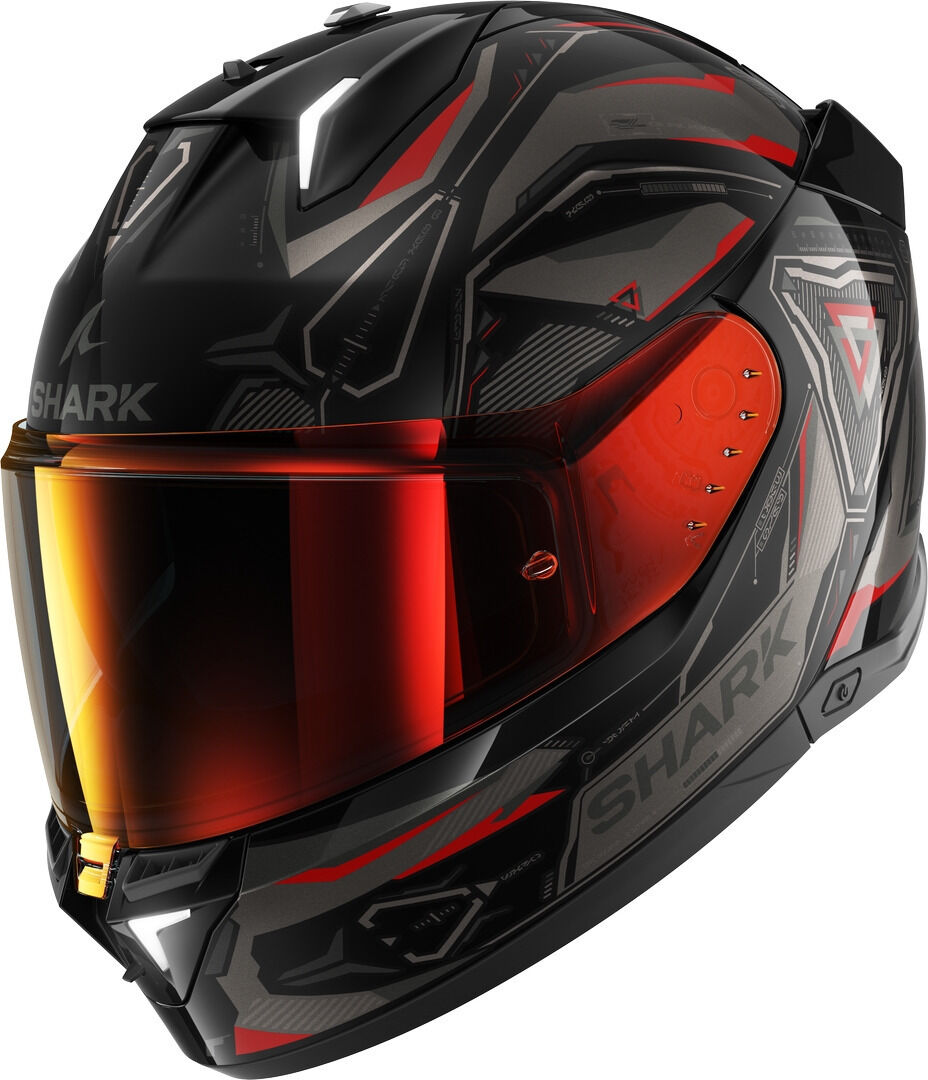 Shark Skwal i3 Linik Casco Nero Grigio Rosso M