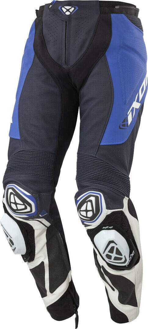 Ixon Vortex 3 Pantaloni in pelle da moto Nero Bianco Blu L