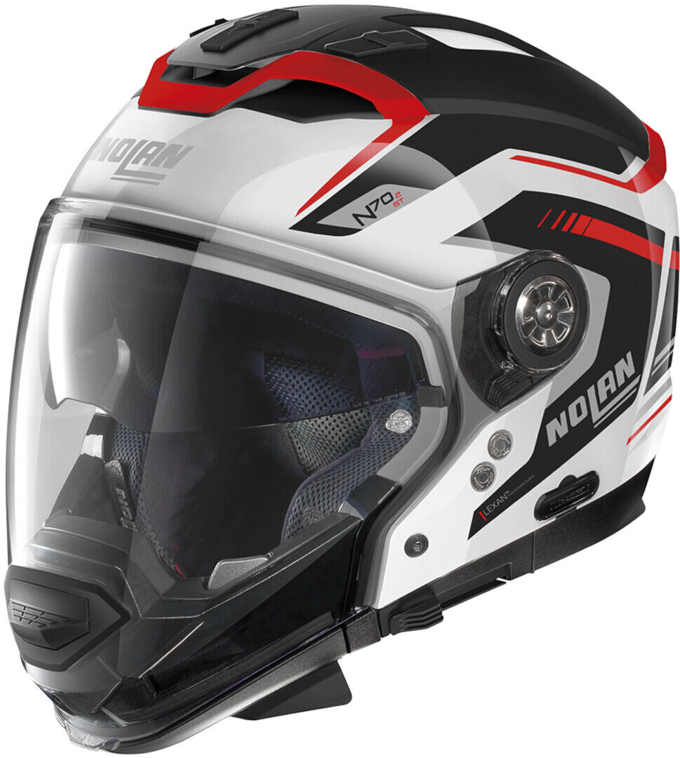 Nolan N70-2 GT Switchback N-Com Casco Nero Bianco Rosso M