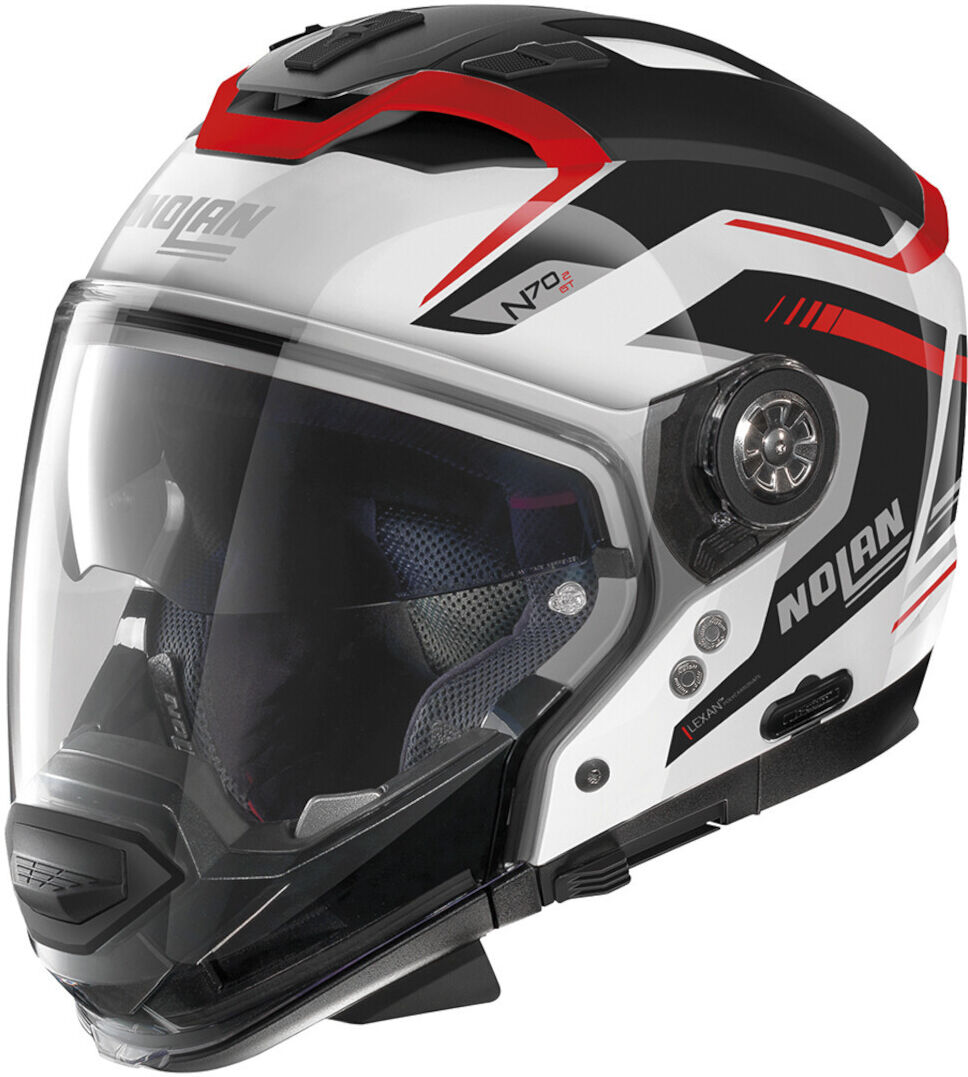 Nolan N70-2 GT Switchback 2023 N-Com Casco Nero Bianco Rosso M