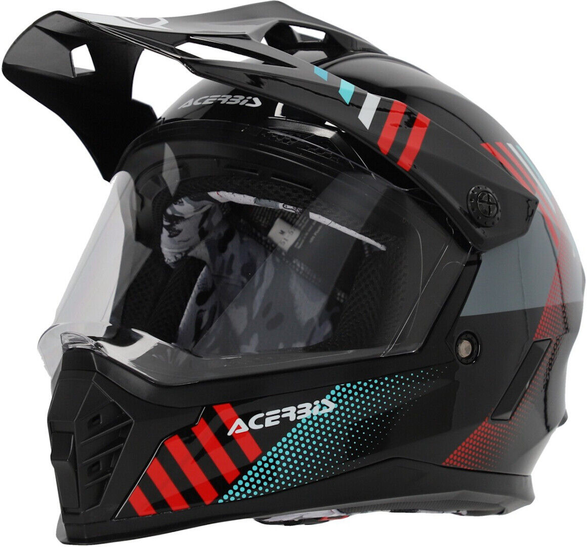 Acerbis Rider Casco da motocross per ragazzi Nero Rosso XL