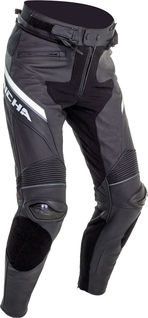 Richa Viper 2 Street Pantaloni in pelle da moto traforati Nero Bianco 60