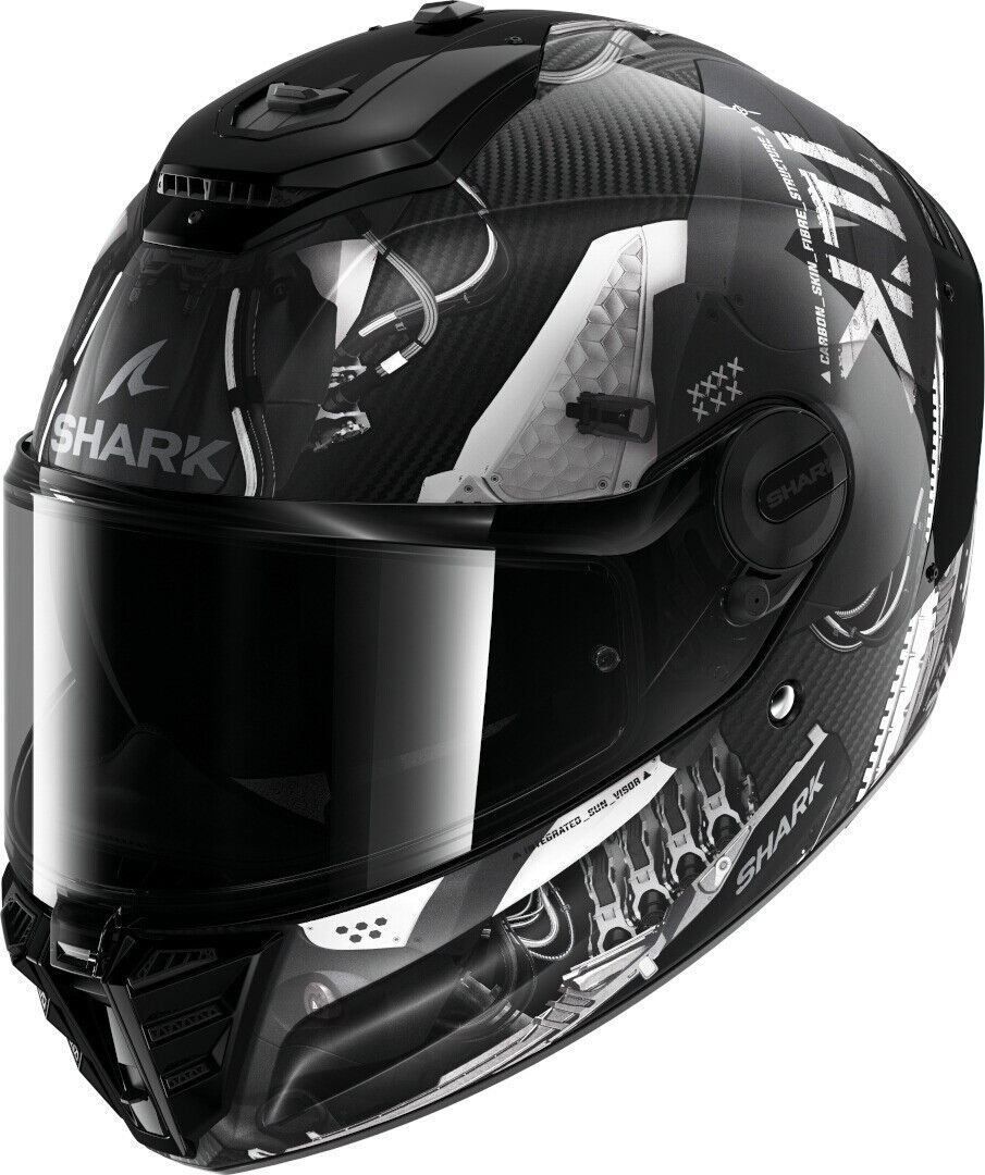 Shark Spartan RS Xbot Carbon Casco Nero Argento XS