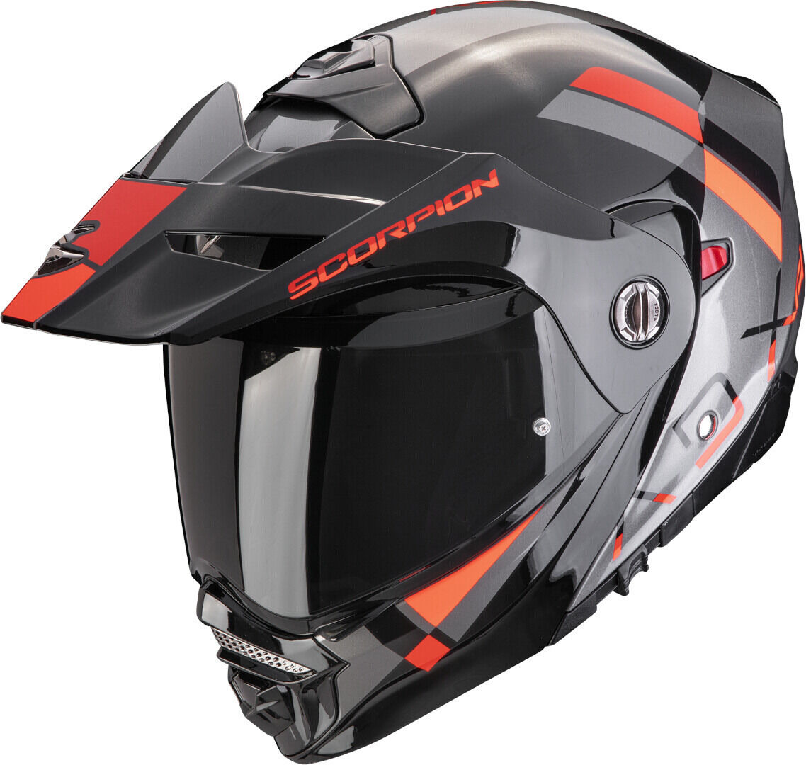 Scorpion ADX-2 Galane Casco Nero Rosso Argento L