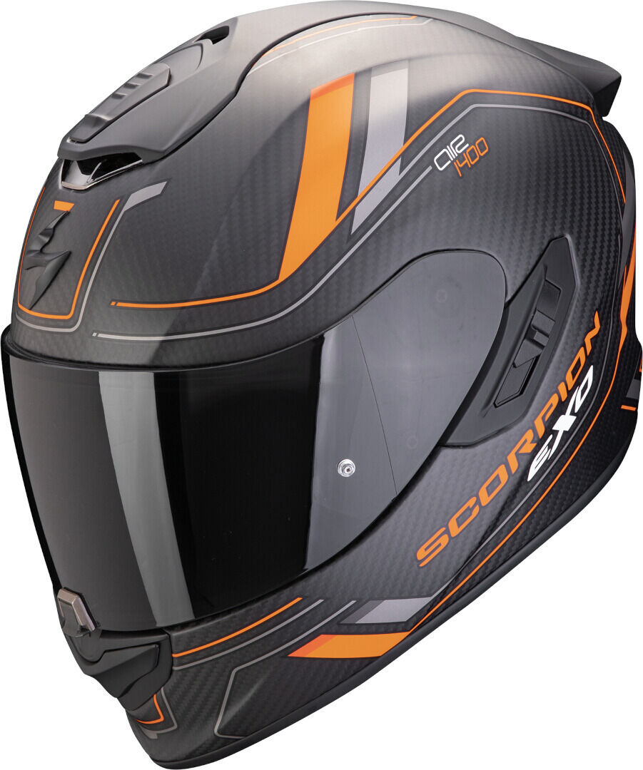 Scorpion Exo-1400 Evo 2 Carbon Air Mirage Casco Nero Arancione L