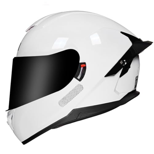 MAMAO Volledige gezichtsmotorhelm Motorracen Sport-valhelm, DOT/ECE-motorhelm Volledig gezicht Unisex Volwassen Geïntegreerde alles-in-één motorhelm A,XXL63-64CM