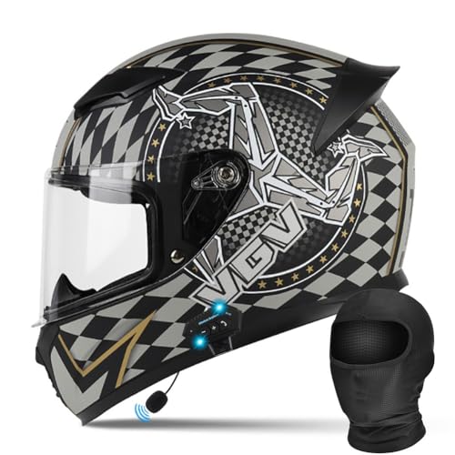 Generic Motorhelm, Bluetooth met volledig gezicht, Street Bike Racing met volledig gezicht Slijtvaste en krasbestendige lenzen