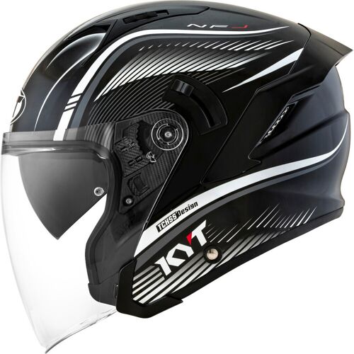 KYT NF-J Radar Jet helm - Zwart Wit