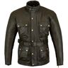 Bikers Gear Australia Braun Classic gewaxt en geolied lederen motormotorjas van gewaxt en geolied leer, gepantserd door  UK, bruin, M