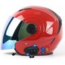 stdpcxz Bluetooth Motorcycle Helmet Half Helmet, Motorcycle Jet Helmet, Anti-Collision Helmet for Man and Woman, Open Face Motorcycle Helmet for Adults, With Reflective Visor Helmet 11,S=55-56CM