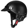 stdpcxz Motorcycle Half Helmet Jet Helmet Leather Helmet Retro Helmet Skull Cap Adult Men Women Half Shell Helmet, DOT Approved Half Face Helmet for Cruiser Scooter Chopper 1,L=59-60CM