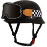 LZPHGT Open motorhelm, retro halve schaal halve helm, zomer motorfiets halve helm, zonbeschermende bril halve helm, unisex, DOT/ECE bromfiets, straatfiets 1,4XL(67-68)cm