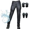 TIUTIU Dames motorjeans waterdichte motorbroek voor dames motorbroek beschermende motorbroek met 4x beschermpads (zwart -1 XS)