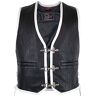 MDM Bikervest met witte randen, Zwart met witte randen, 5XL