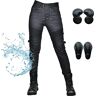 TIUTIU Dames motorjeans waterdichte motorbroek voor dames motorbroek beschermende motorbroek met 4x beschermpads (zwart -2 M)