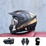 TS TAC-SKY Motorhelm Hoge Kwaliteit Modulaire Omgedraaide Helm Met Dubbele Lens, Volledig Gezicht Neutrale Motorreishelm, Off-road Helm ( Color : #14 , Size : XXL(61-62CM) )