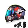 BDBLFLTZ Motorcycle Helmet Modular Helmets with Bluetooth,DOT/ECE Approved Helmet Full Face Helmet Scooter Helmet Crash Helmet Double Anti-Fog Visors Ideal for Men Women I,L(59-60CM)