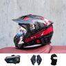 TS TAC-SKY Motorhelm Hoge Kwaliteit Modulaire Omgedraaide Helm Met Dubbele Lens, Volledig Gezicht Neutrale Motorreishelm, Off-road Helm ( Color : #6 , Size : M(55-56CM) )