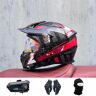 TS TAC-SKY Motorhelm Hoge Kwaliteit Modulaire Omgedraaide Helm Met Dubbele Lens, Volledig Gezicht Neutrale Motorreishelm, Off-road Helm ( Color : #8 , Size : M(55-56CM) )