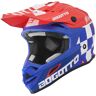 Bogotto V328 Xadrez Carbon Motorcross helm - Wit Rood Blauw