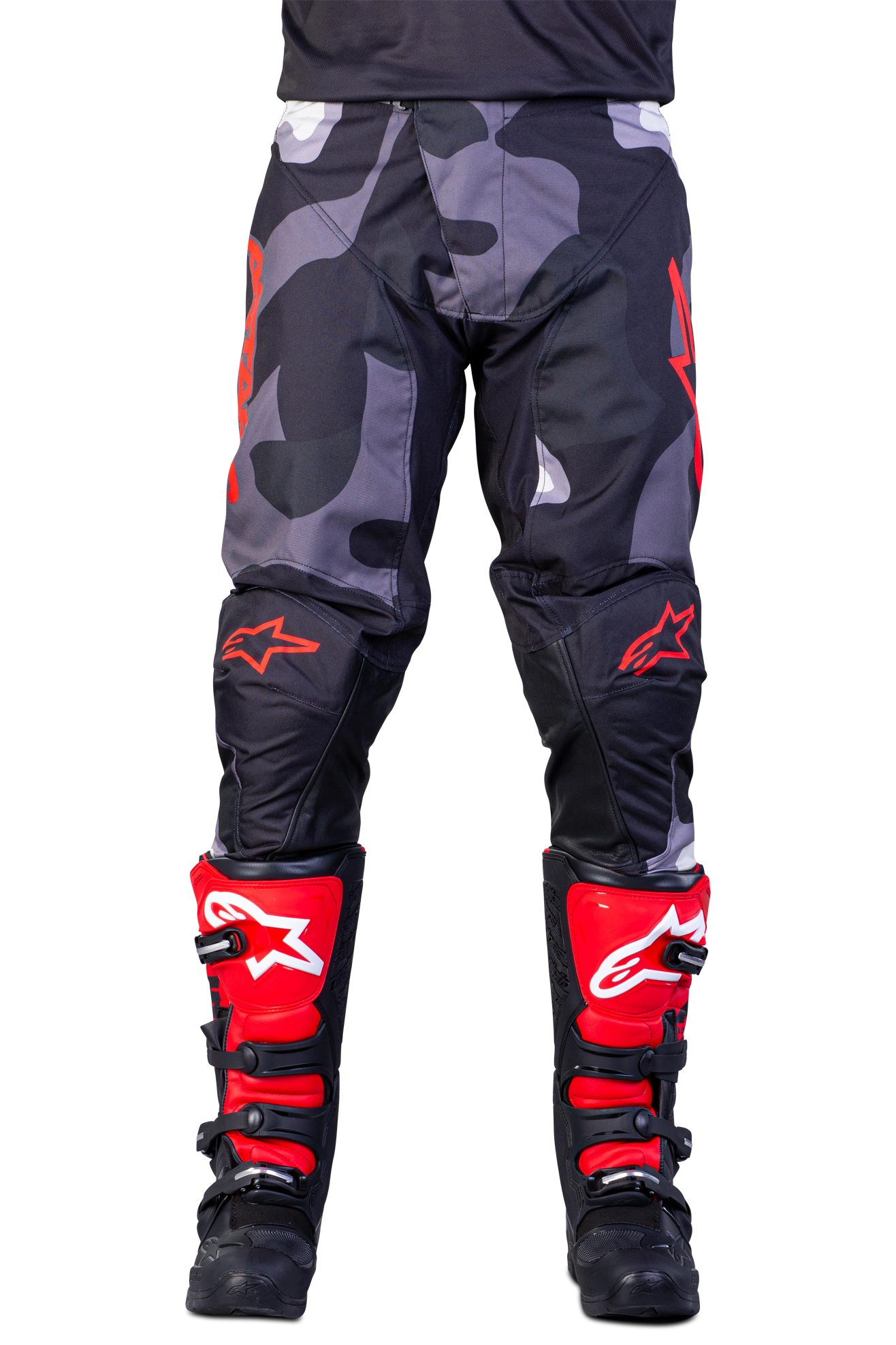 Alpinestars Crossbroek Alpinestars Racer Tactical Grijs-Camo-Rood  - Rood