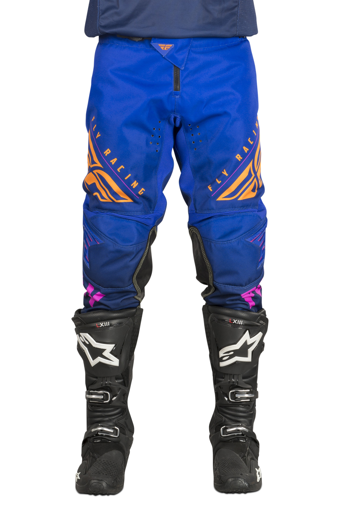 Fly Racing Kinetic K220 MX-broek Midnight Blauw-Oranje  - Blauw