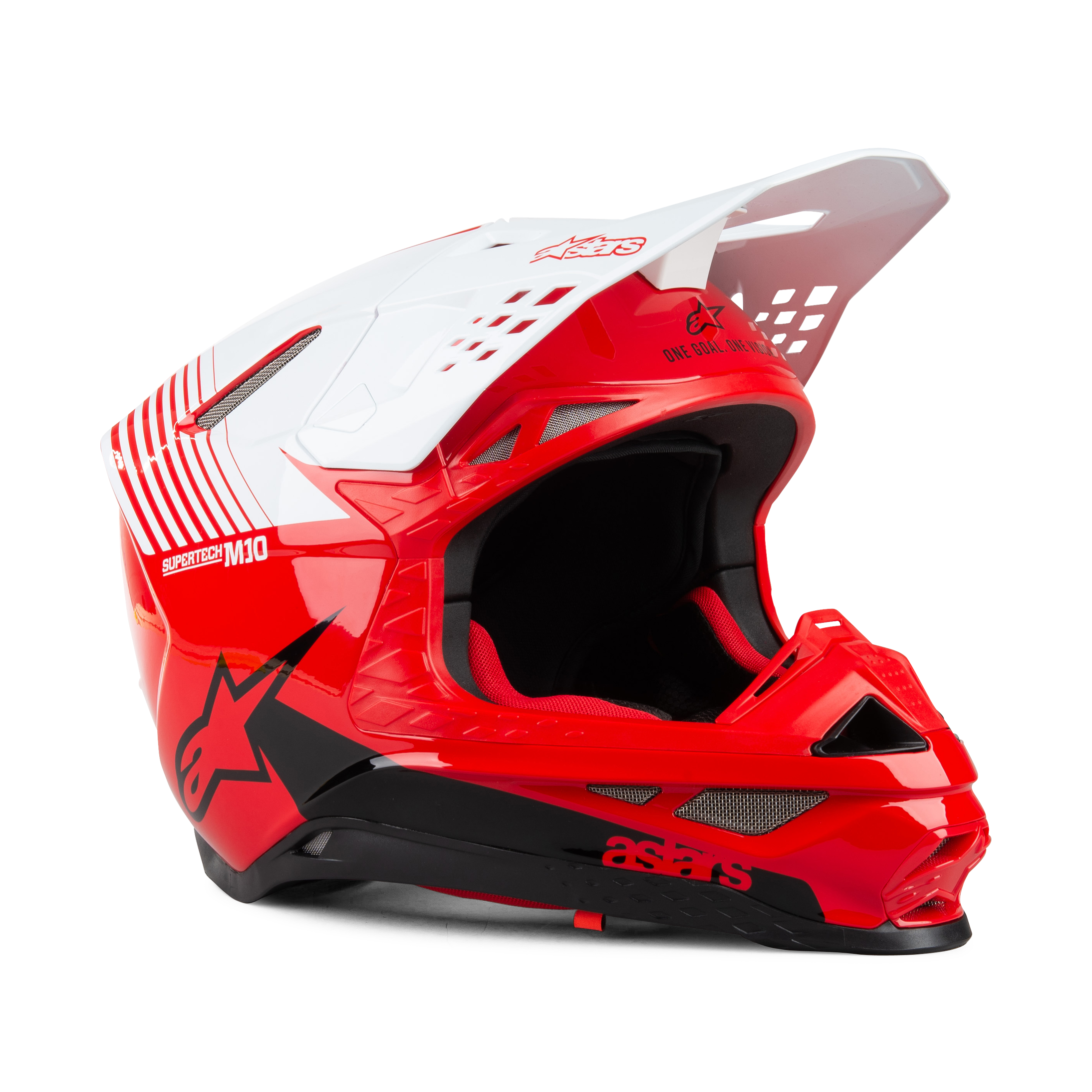 Alpinestars Crosshelm Alpinestars Supertech M10 Dyno ECE Rood-Wit  - Wit