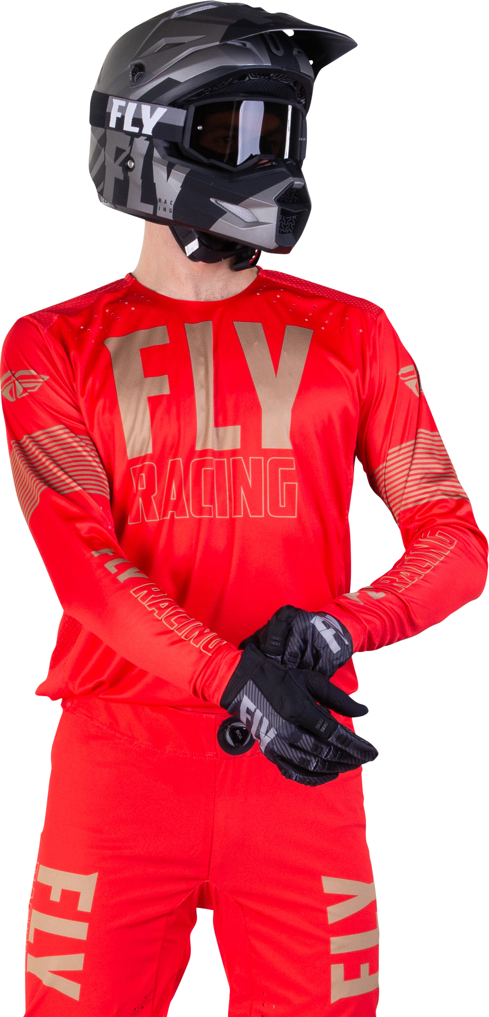 FLY Racing Crosstrui Fly Racing Lite Rood-Beige  - Rood