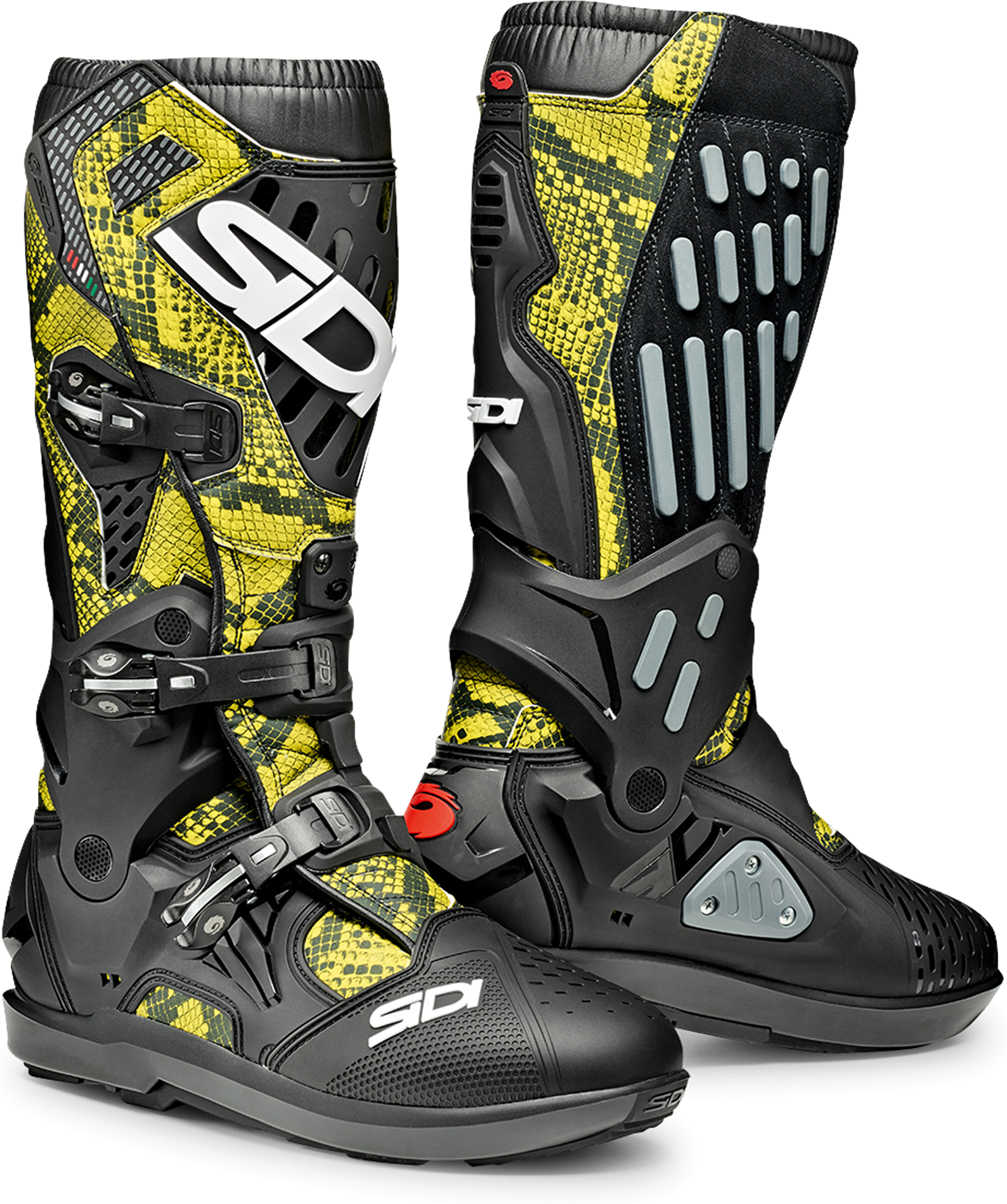 Sidi Crosslaarzen Sidi ATOJO SRS Lime-Zwart  - Zwart