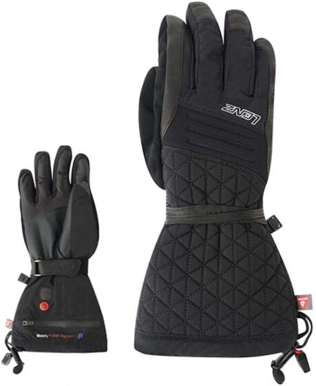Lenz verwarmde handschoenen 4.0 dames leer/elastaan zwart - Zwart
