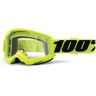 100% Strata 2 Clear Gogle Motocrossoweczarny Żółty