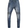 Pando Moto Rosie Navy Plain Jeans de motocicleta feminino Azul 28