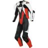 Dainese Laguna Seca 5 Uma peça perfurada de couro de couro de motocicleta Preto Branco Vermelho 58