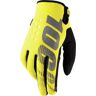 100% Brisker Luvas de Motocross Preto Amarelo 2XL