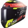 LS2 FF805 Thunder Black Attack Carbon Capacete Vermelho Amarelo XL