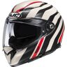 HJC F70 Galla Capacete Preto Branco Vermelho L