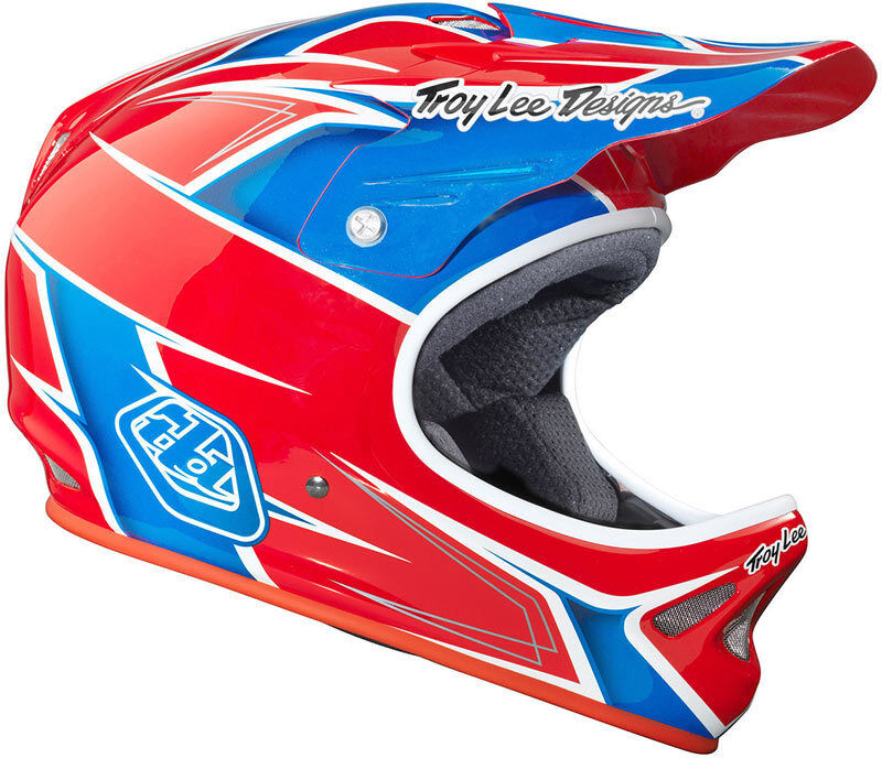 Troy Lee Designs D2 Turbo Capacete vermelho/azul downhill