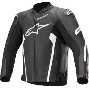 Alpinestars Faster v2 Leather Motorcycle Jacket - Black White - UK 44"   EU 54   US 44", Black White  - Black White