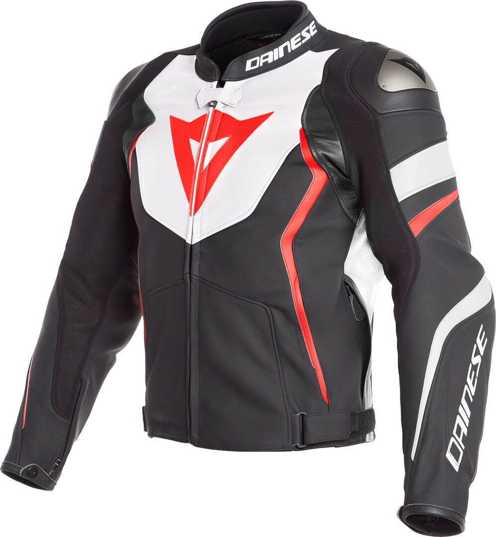 Photos - Motorcycle Clothing Dainese Avro 4 Motorcycle Leather Jacket Unisex Black White Red Size: 52 1 